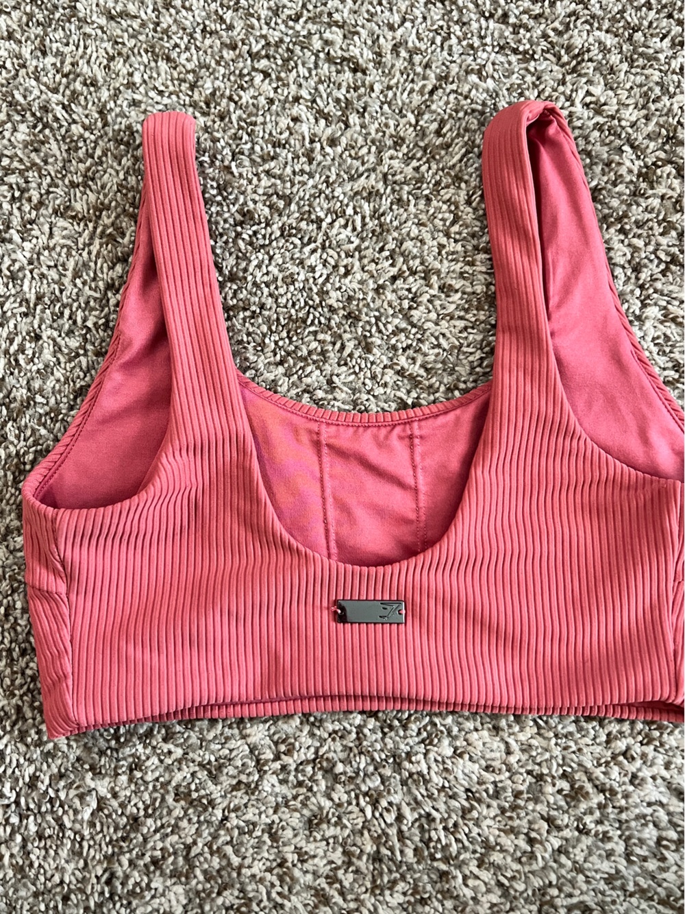 Gymshark Pink Ribbed Bikini Set Size Small - Picture 5 of 8